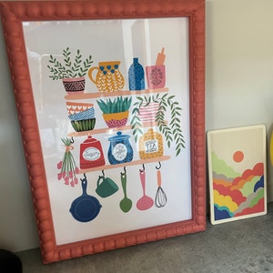 colourful kitchen print - bright kitchen wall art –... Colourful Kitchen Print // Kitchen Wall Decor, Kitchen Illustration ...