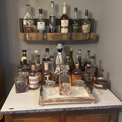 Bourbon/whiskey Barrel Stave Shelf - Etsy