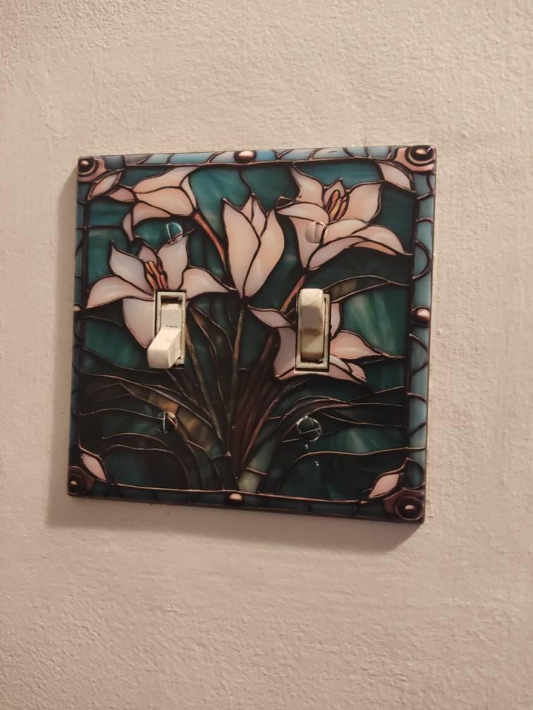 Art Nouveau Lily design Wall Switch Plate outlet cover rocker plate light switch plate wall plate covers lightswitch plate gift idea.
