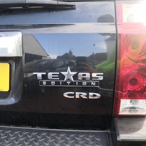 Texas Edition Lone Star Emblem Badge – 3D Metal, Black & Red, Adhesive Mount For Truck, SUV, Car