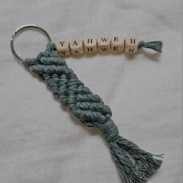Personalized Macrame Keychain Macrame Keychain Customized Keychain