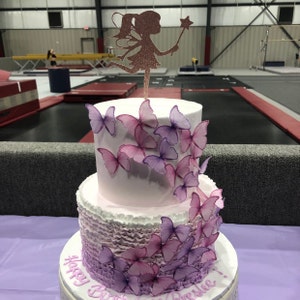 Glittery Fairy Cake Topper Fairy Princess Cake by SocialBashAndCo