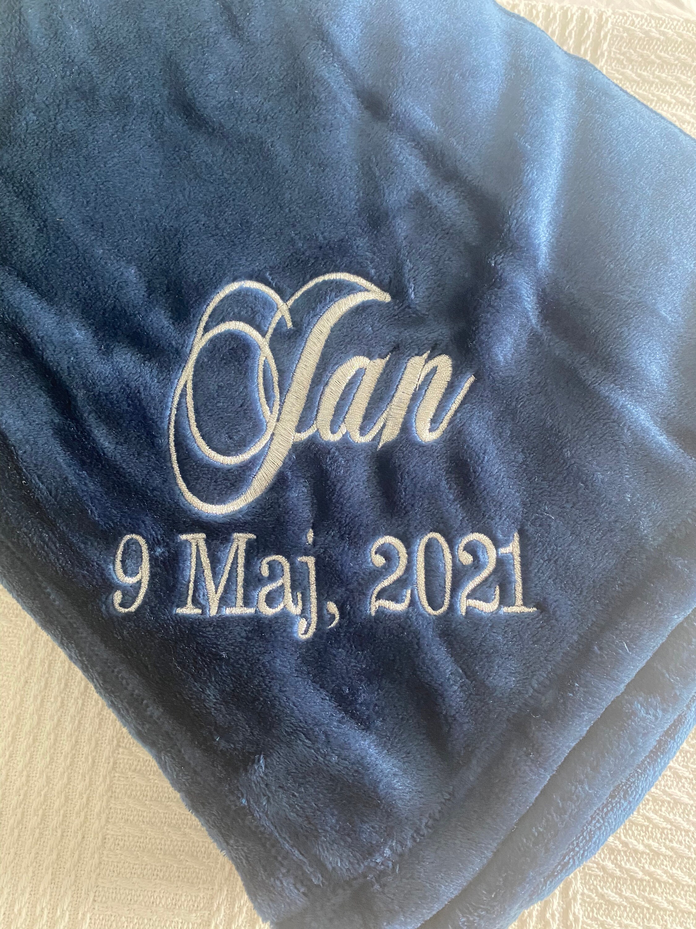 Personalized Custom Soft Blanket with Name and Date - 8 Colors To Choose From