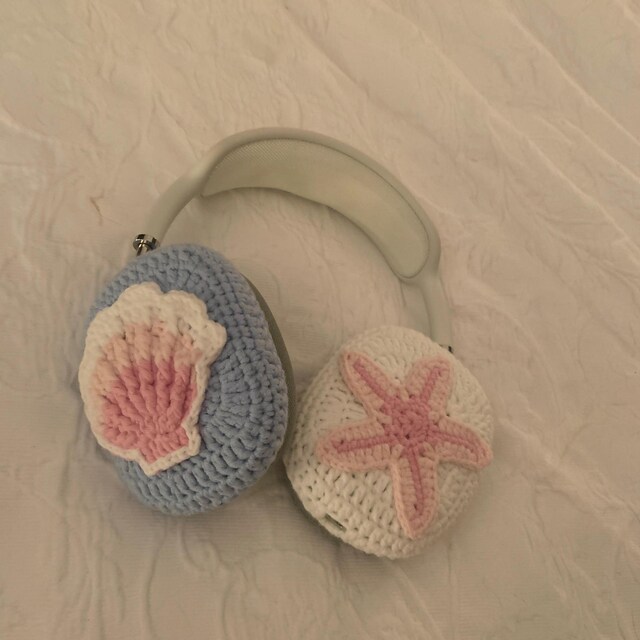 AirPods Max用ヘッドホンカバー | 貝殻とヒトデのデザイン | かぎ針