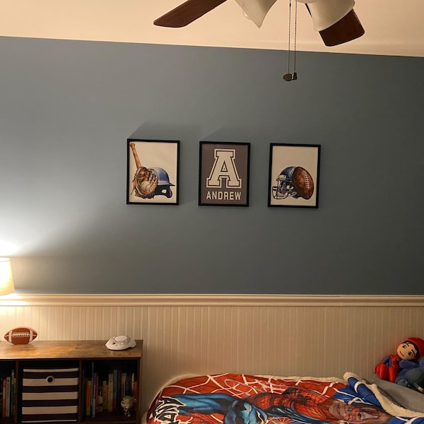 Vintage Sports Personalized Nursery Art