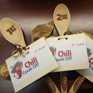chili cook off prize contest spoon favor personalized wooden