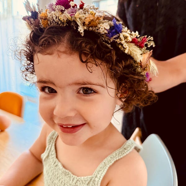 Colorfull Crown Wildflower Bohemian Style Crown. Colorful Dried Flower Crown. Rural ...