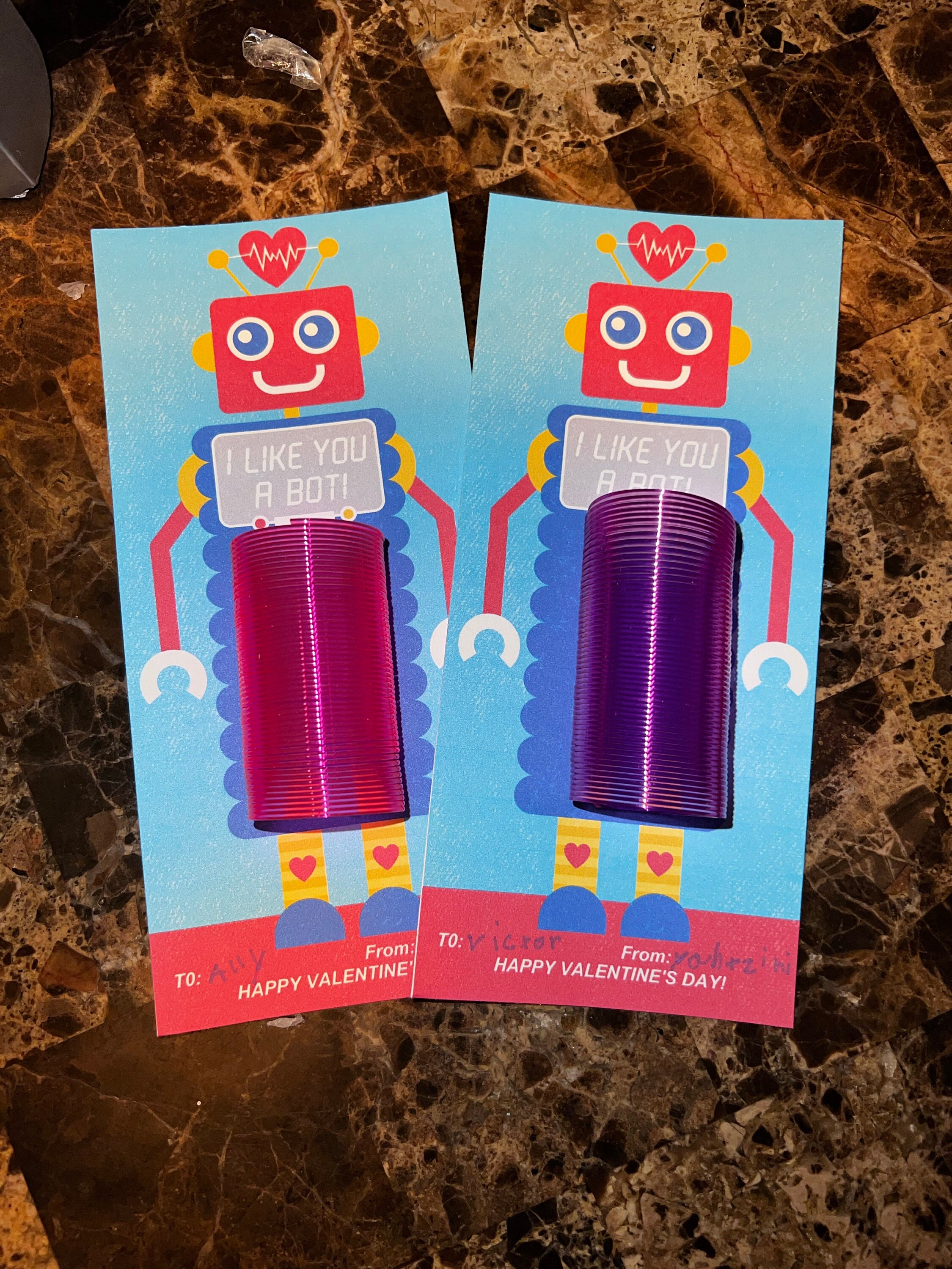 Robot kids valentine, slinky valentine, robot, school valentine, classroom valentine, printable, Just Add Confetti - INSTANT DOWNLOAD