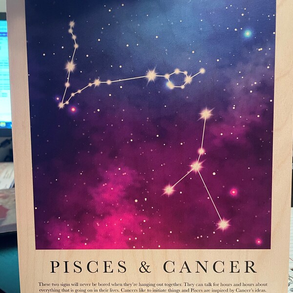 Personalized Astrology Gifts 2 Signs Zodiac Anniversary Gifts Astrology