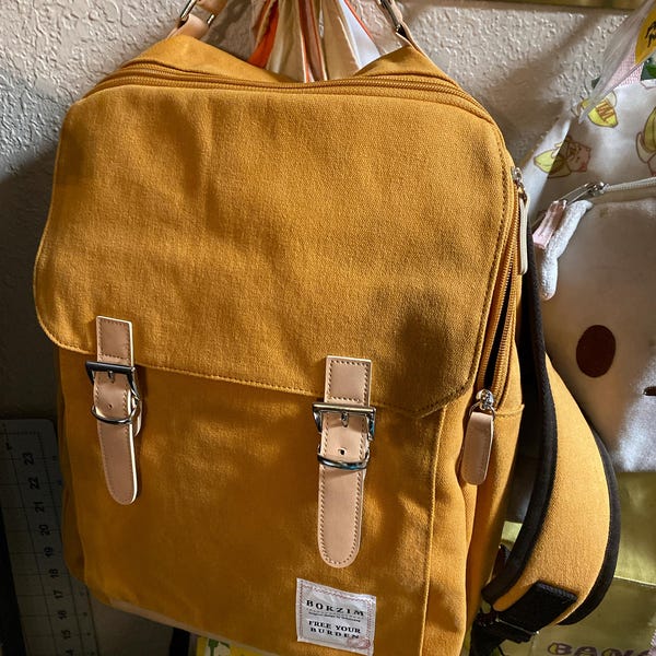 canvas-backpack-mustard-16-inch-laptop-backpack-multi-pockets-air