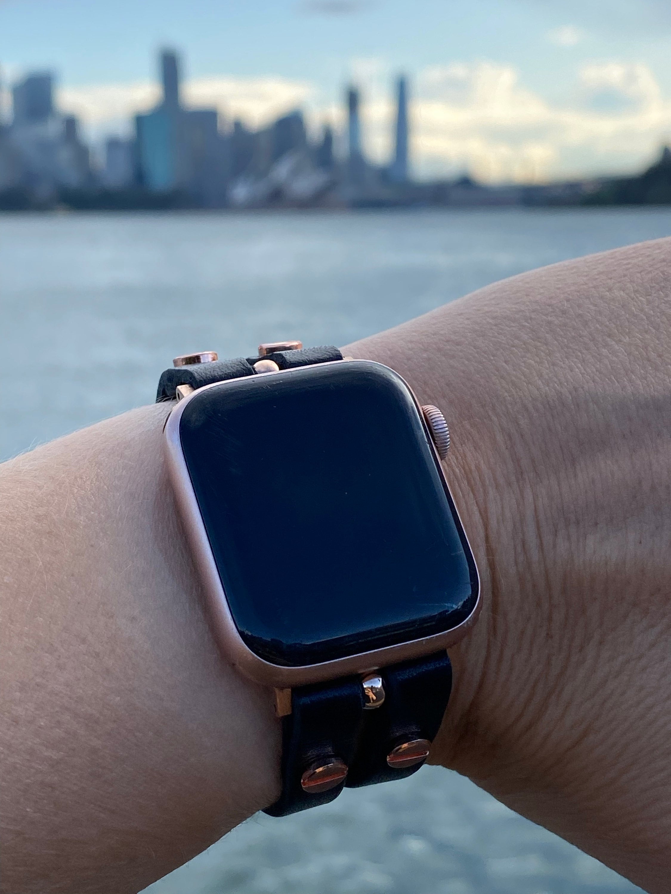 Rose Gold Apple Watch Band 38mm 40mm 41mm 42mm 44mm 45mm Leather Apple Watch Strap Bracelet