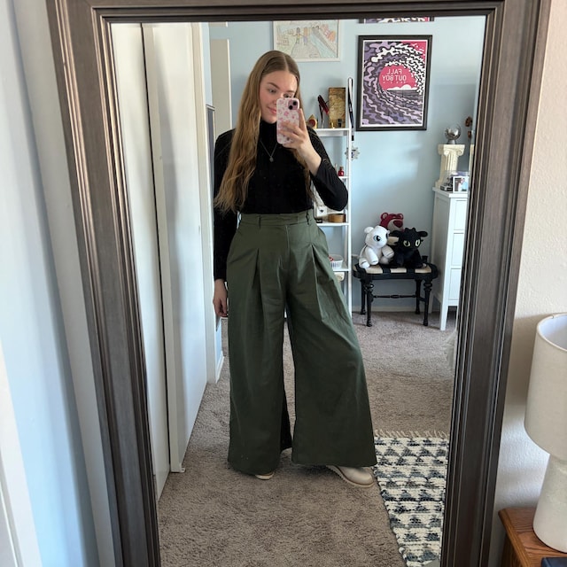 Diffusion Pantaloni Donna A Gamba Larga – Modello Palazzo Con Pieghe, Vita Elasticizzata, Taglie Forti 40-55