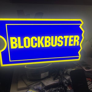 Letrero de video Blockbuster con luz LED, regulable y alimentado ...