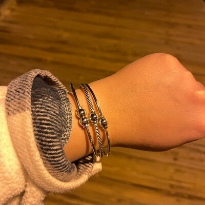 Stainless Steel Twist Ball Bracelet