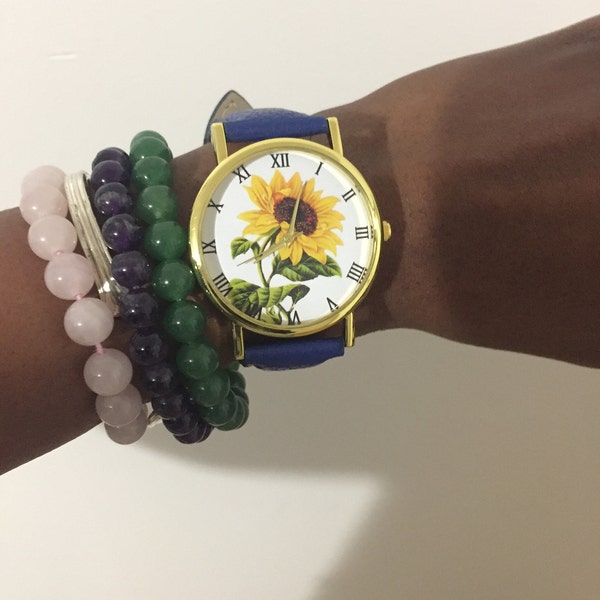 Wristwatches Sunflower, Yellow Watches, Women's Watches, Flower Watches ...