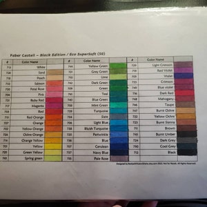 Prismacolor Premier 150 Colored Pencil Set PDF DIY Color Chart / Swatch Sheet - Etsy