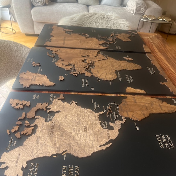 World Map Push Pin Wall Art With FREE Pins, Cork World Map Board ...
