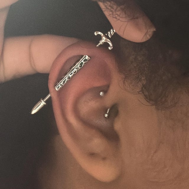 OUFER 14G Bloem Industriële Piercing Sieraden, 316L Chirurgisch