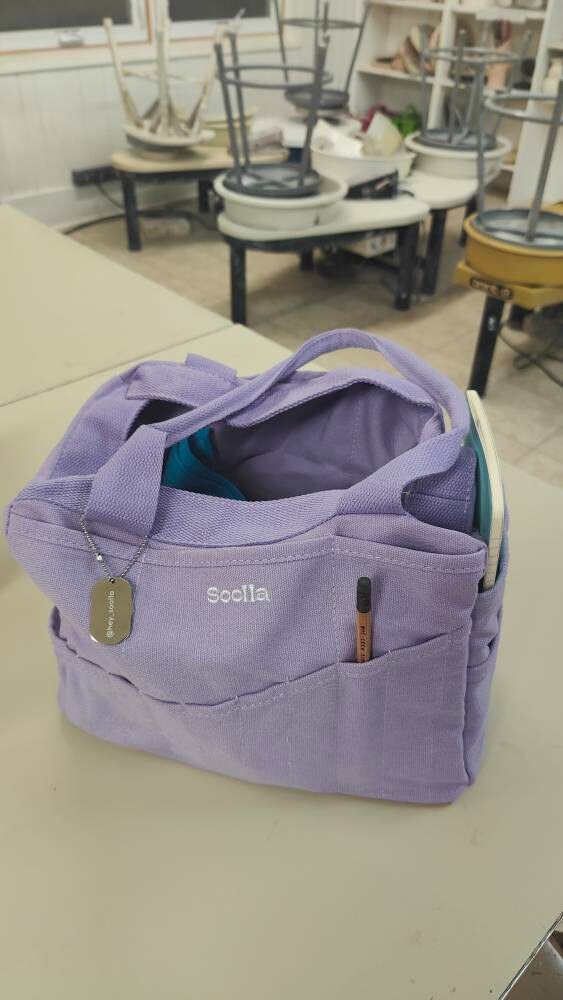 Lilac Love Soolla® Studio Artist Bag, Art Supply & Pottery Tool Bag, Art Supplies Organizer, Knitting Project Bag, Crochet Lavender, Gift
