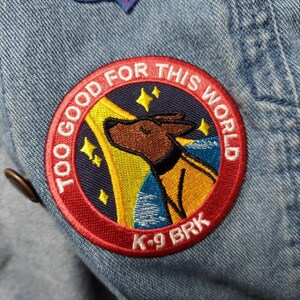 Layka Patch Too Good for This World Patch - Laika Dog Space Mission Embroidered ...