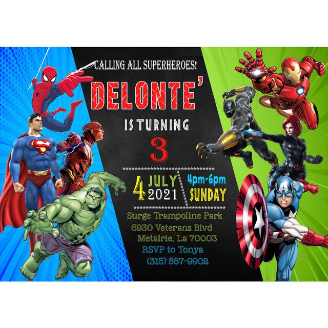 Avengers Birthday Invitation: Superhero Party (Digital File)