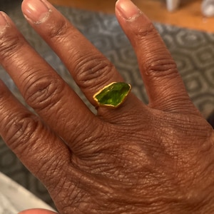 Customer photo from Tedra, Statement Raw Peridot Ring, Yellow Gold August Birthstone