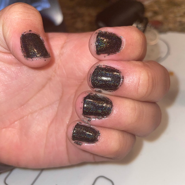 Black Holographic Glitter Vegan Nail Polish Black Shimmer Alter