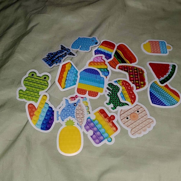 Ip/it Sticker Pop It Stickers: Glossy Colorful Fidget Stickers, Set of 20 - Etsy