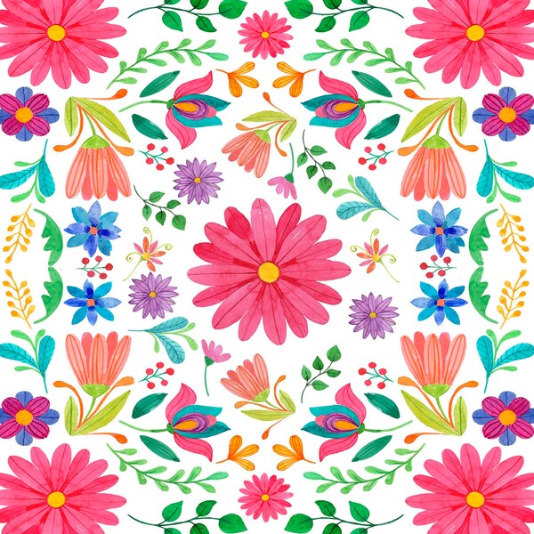 Spring Flowers Digital Paper - Etsy