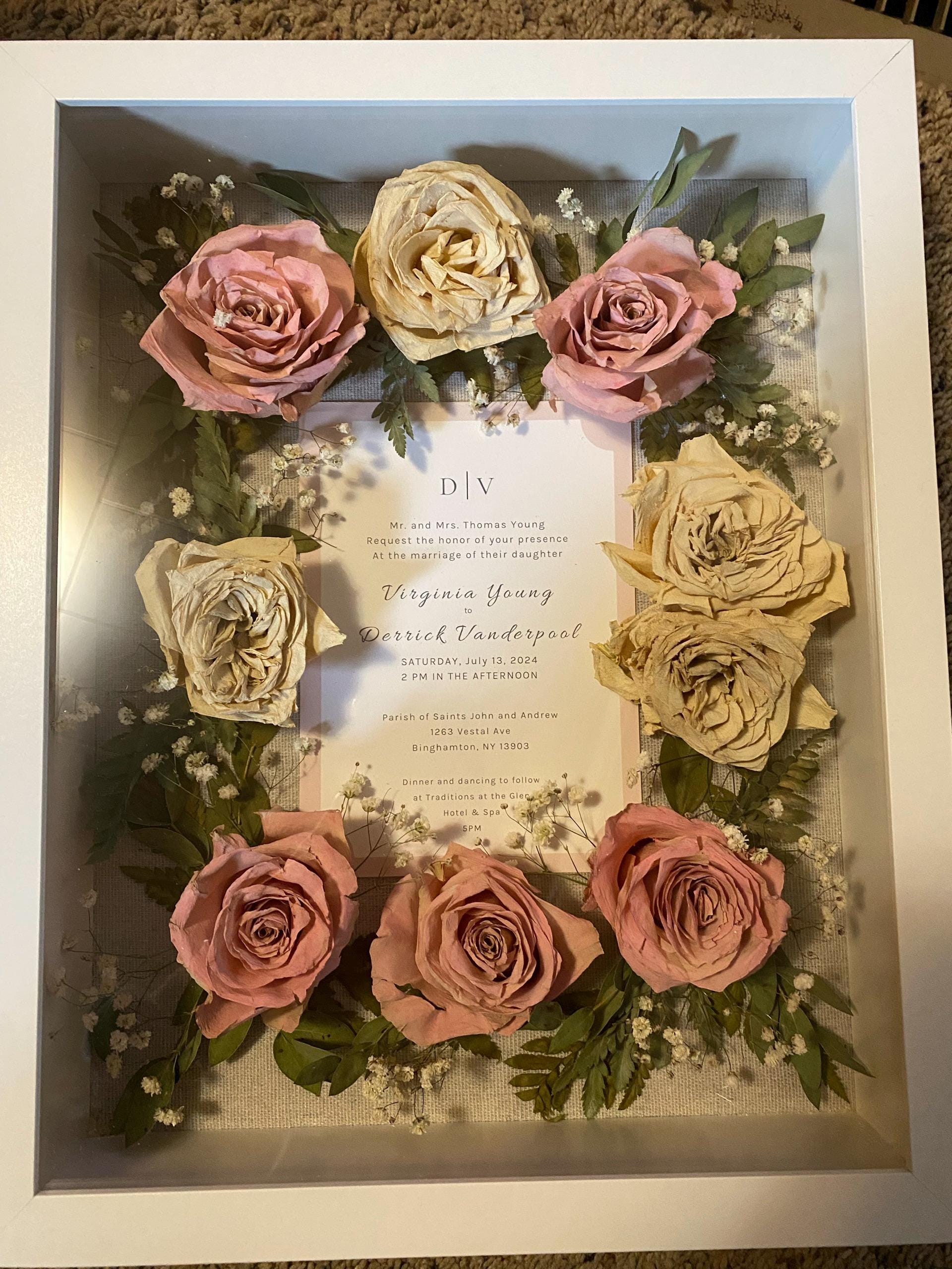 Preserved flowers from Virginia's etsy review