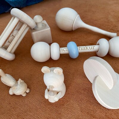 Wooden Montessori Baby Gift Toys Set, Interlocking Discs, Wooden ...