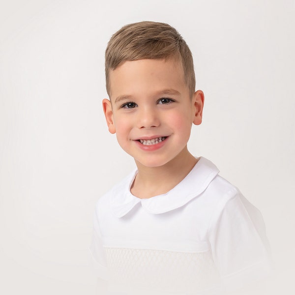Boys Smocked Shortall - White main image 0