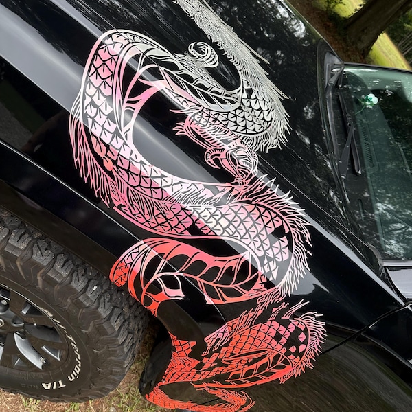 Red Dragon Rally Stickers Large Dragon Car Decal | Chinese Dragon Side Vinyl Sticker | JDM Dragon ...