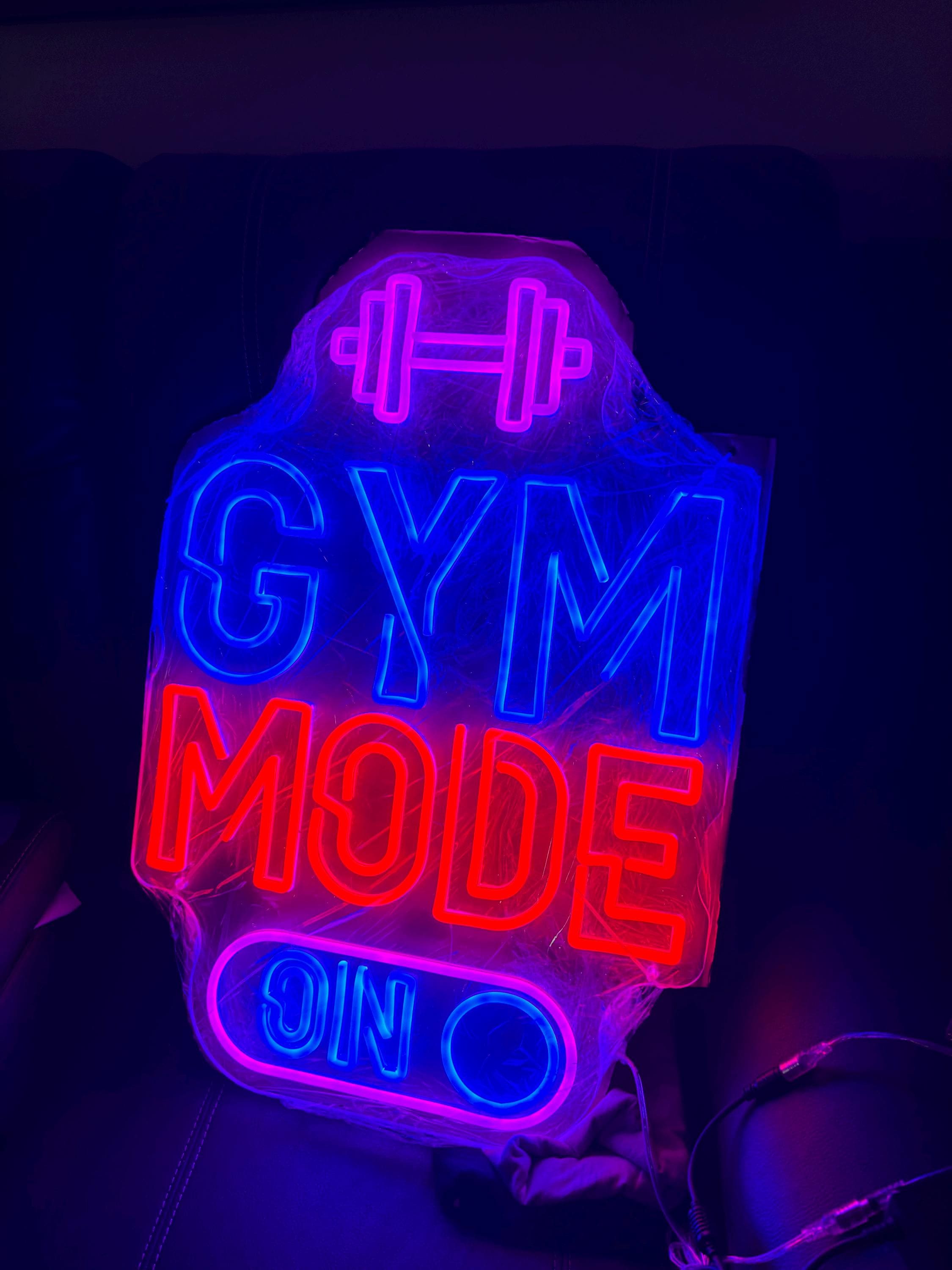 Gym Mode On Neon Light, GYM Neon Light, Perfect for Gym Decor, Locker Rooms, and Man Caves, Custom Neon Sign for Fitness and Game Room Decor