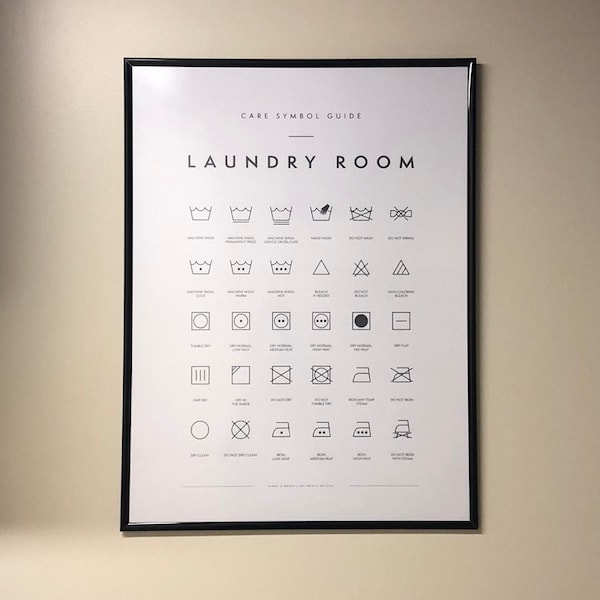 Laundry Room Symbols Print, Printable Art, Laundry Wall Decor, Laundry ...