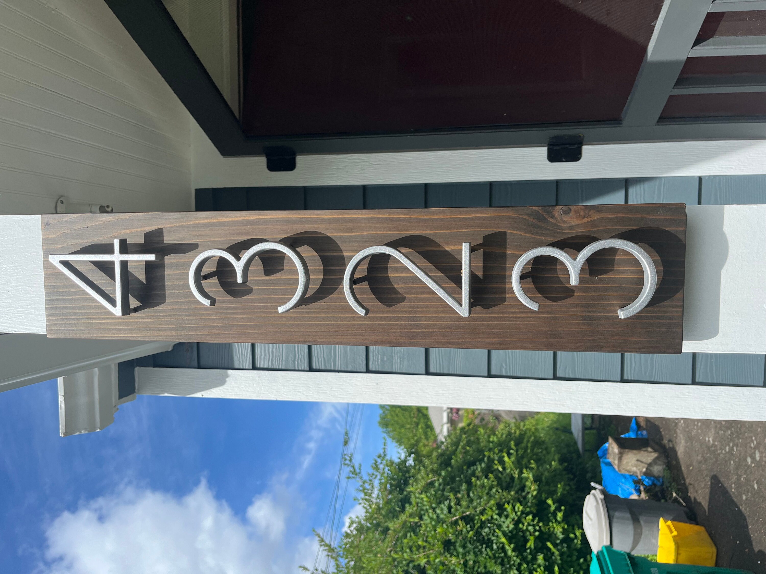 Black House Numbers on Wood, Modern House Number Sign, Metal House Numbers, Modern Address Sign, Wood Address Plaque, In Laws Gift, Vertical