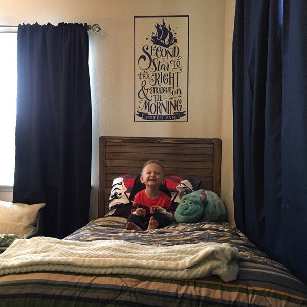 Disney Second Star to the Right Quote Peter Pan,decal Wall Stickers ...
