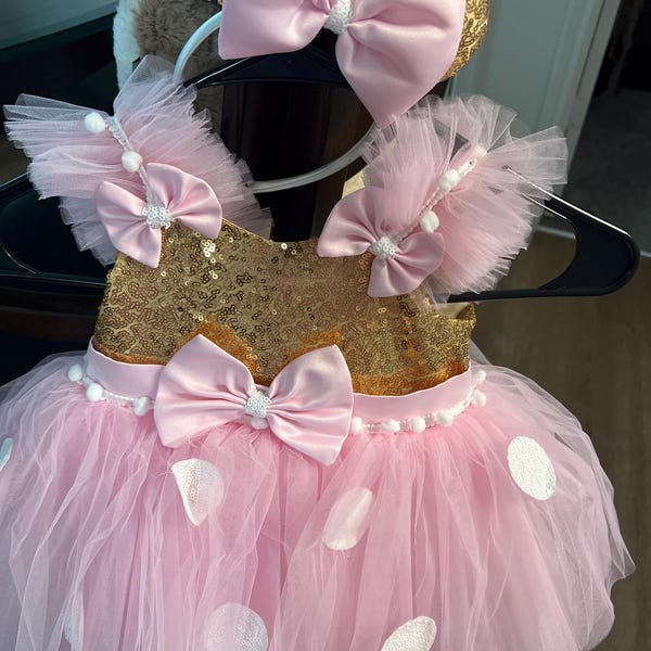 Pink Minnie Mouse Dress. Baby Girl Dress. Minnie Mouse Birthday Dress ...