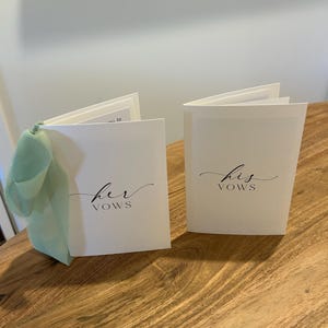 His And Her Vows, Bride and Groom Wedding Day Card, Minimalist Wedding Vows Card, Wedding Ceremony Card, Off White Ivory, Ellesmere
