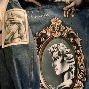 Custom Denim Jacket the Birth of Venus, Painted Jean Jacket With Art ...