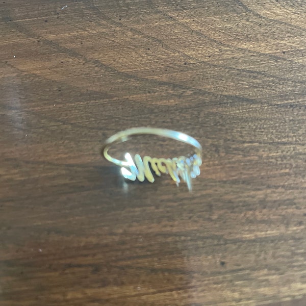 14k Solid Gold Name Ring-personalized Ring-initial Ring-letter Ring ...