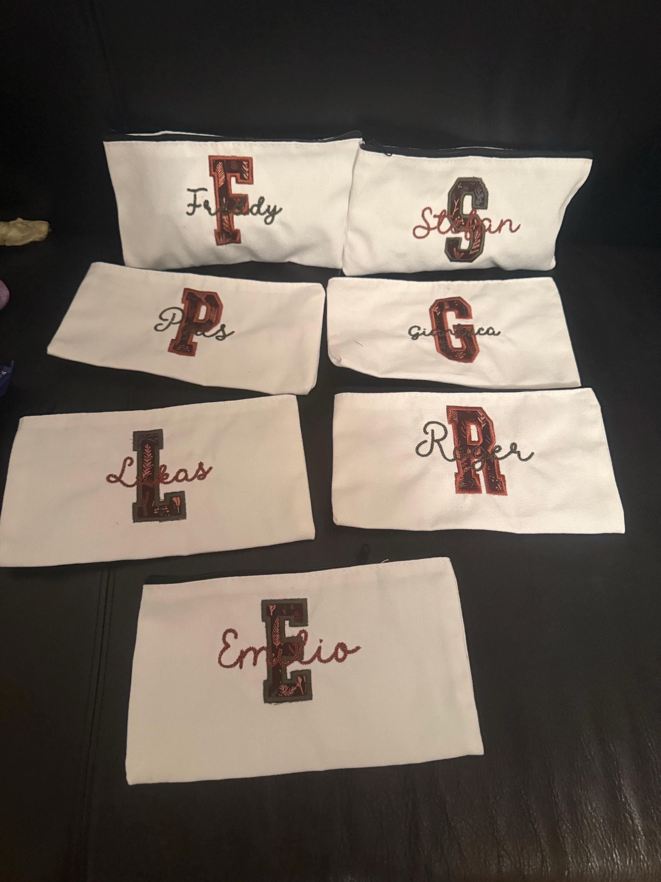 Customer project using Tiny Chain Font in Mini Sizes 0.6 up to 2 embroidery design