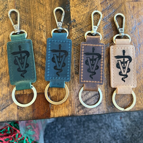 Key Chain Veterinary Veterinarian Custom Gift, Custom Leather Keychain for Vet, New Vet ...