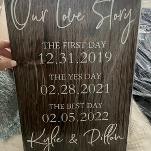 First Day Yes Day Best Day Sign Love Story Sign Special Dates - Etsy