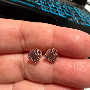 Customer photo, Retro TV Earrings