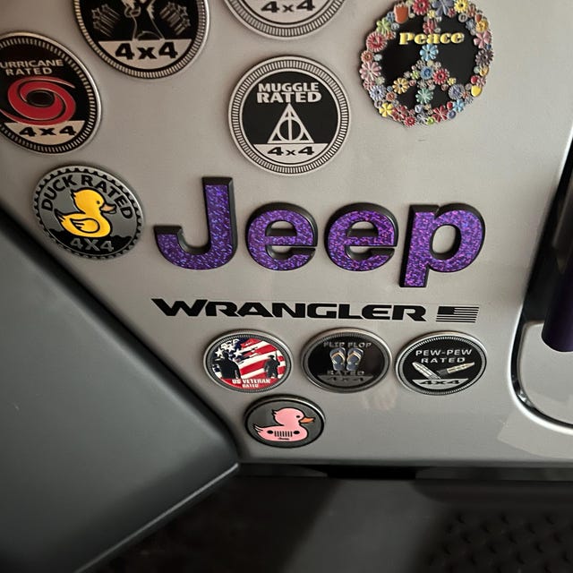 Holographic Sequins Jeep Emblem Sticker Decal, Wrangler JK