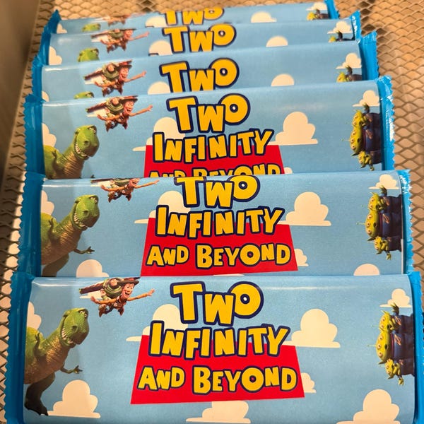 Toy Story Party Favour Chocolate Wrapper Template Too Infinity and ...