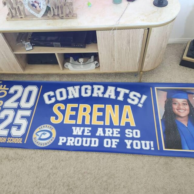 Cheerland Happy Graduation Banner 2025 Blau – 3,4 M Schillernde Fischschwanz-Flaggen Für Abschlussfeiern