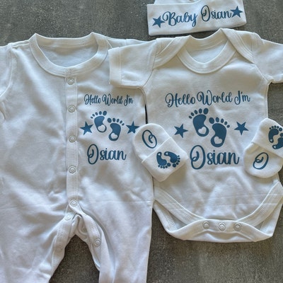 Ninnaoh - Baby Boys Babygrow, Bib & Blanket Set main image 0