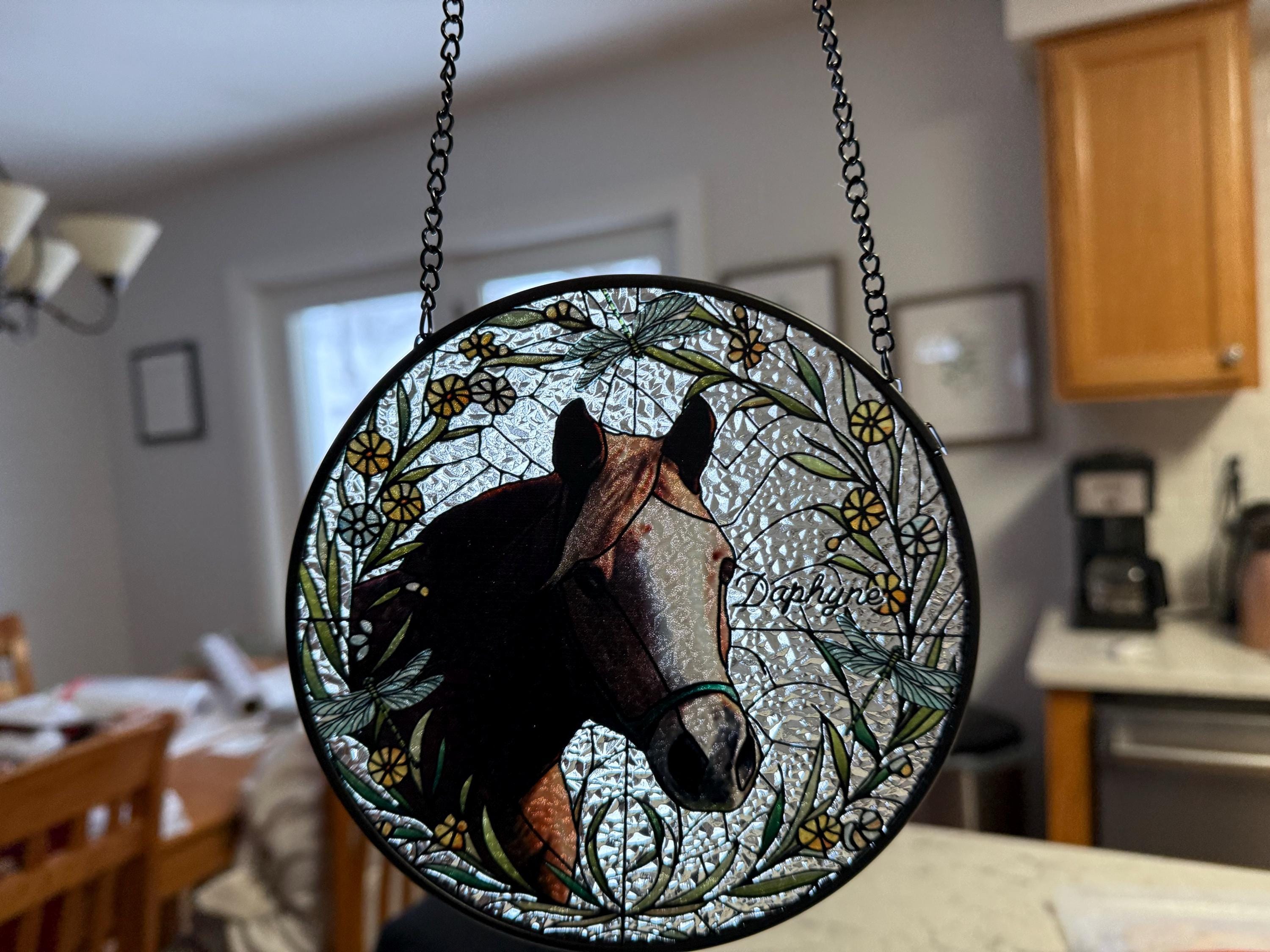 Custom Horse Portrait GLASS Suncatcher, Stained Glass Horse Memorial, Custom Horse Portrait from Photo, Sympathy Gifts, Horse Lovers Gift